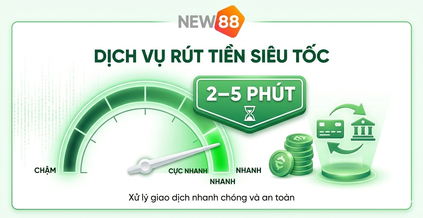 Rút Tiền NEW88 – Chỉ 2–5 Phút Với Auto-Pay 4.0